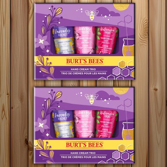 [2-PACK] BURTS BEES HAND CREAM TRIO - LAVENDER HONEY, WATERMELON MINT, WILD ROSE - Picture 1 of 4